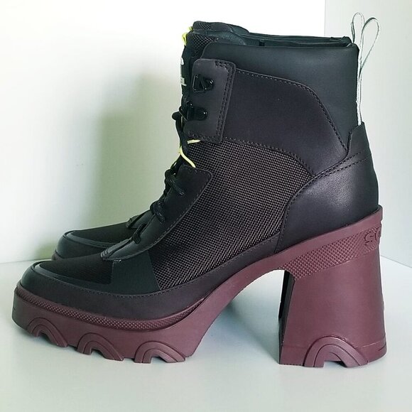 NWOT Sorel Brex Heel Lace Up Waterproof Rain Chunky Boot in New Cinder Sz. 8 - Picture 9 of 13